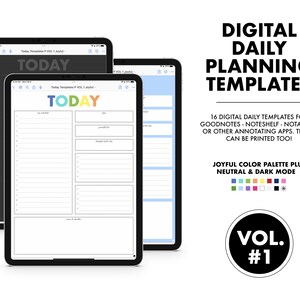 16 Digital Daily Planning Templates - Today VOL 1 - | Joyful, Neutral ...