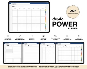Digitaler Planer 2027 | Elevate Power | für Goodnotes (Blissful Color)