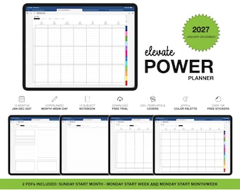 Digitaler Planer 2027 | Leistung steigern | für Goodnotes (Joyful Color)