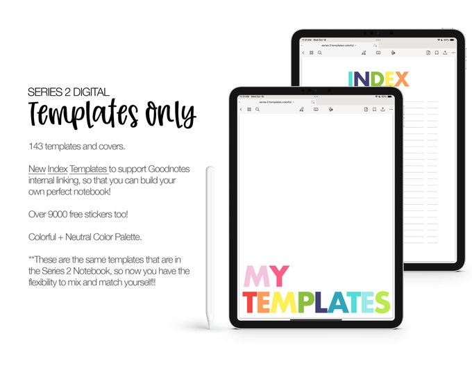 143 Digital Templates | SERIES 2 | for Goodnotes (Colorful Color)