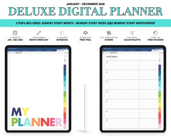 2026 Digital Planner | Deluxe | for Goodnotes (Colorful Color)
