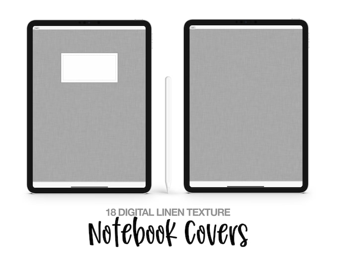 18 Digital Notebook Covers - Linen Texture in Earth Tones | GoodNotes | Notability | Noteshelf