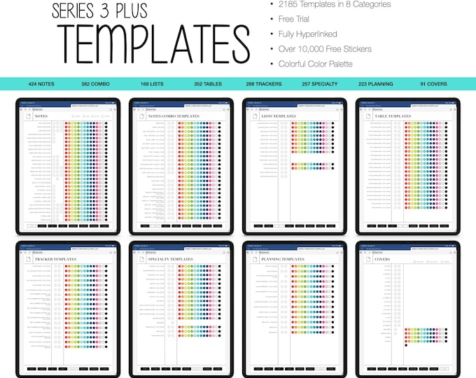 2185 Digital Templates | Series 3 PLUS | for Goodnotes (Colorful Color)