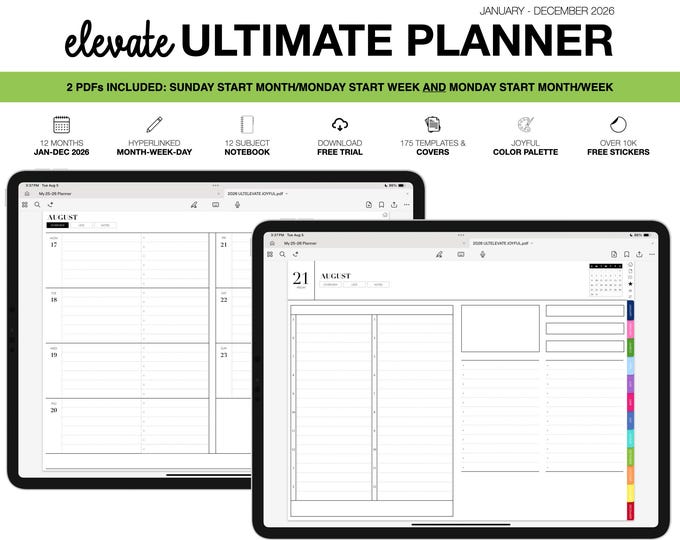 2026 Digital Planner | Elevate Ultimate | for Goodnotes (Joyful Color)