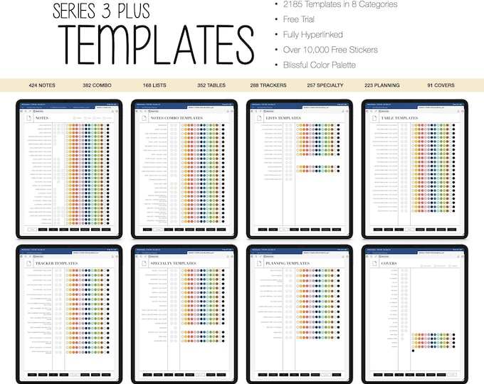 2185 Digital Templates | Series 3 PLUS | for Goodnotes (Blissful Color)