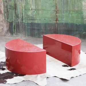 SOLD*RARE Lacquered Intrex Habitat Post Modern 80s Geometric PAIR End tables Mayen Springer Miami Regency Hollywood Mid Century cocktail End