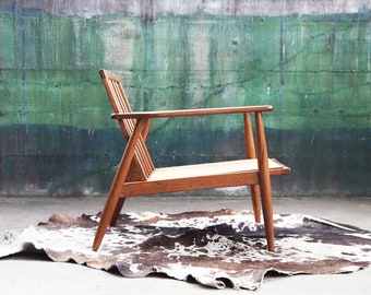 FAB Sculptural Mid Century Danish Style Walnut Lounge Chair Frame in the Manner of Milo Baughman-- Chair 1