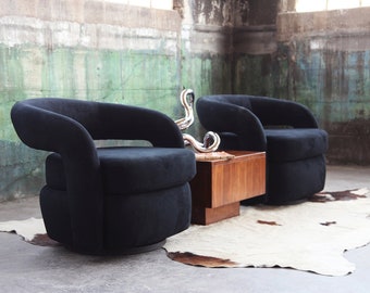 SOLD** FANTASTIC Sculptural 1980's 1990s Postmodern Weiman "Targa" Swivel Lounge Chair for Preview McM Kagan Baughman  (2, Sold Separately)