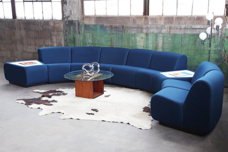 SOLDPOSTMODERN Stunning Modular Sculptural Nine pc curvlinear MCM Modernist Tappo sectional by John Mascheroni for Vecta, Italy, Steelcase image 2