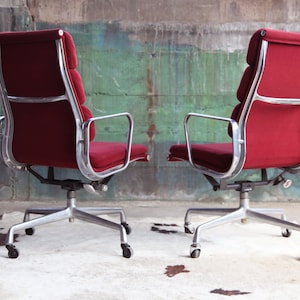 1980s Eames Herman Miller Aluminum Soft Pad Reclining Height Adjustable Executive Lounge Chairs Set of 5 image 9