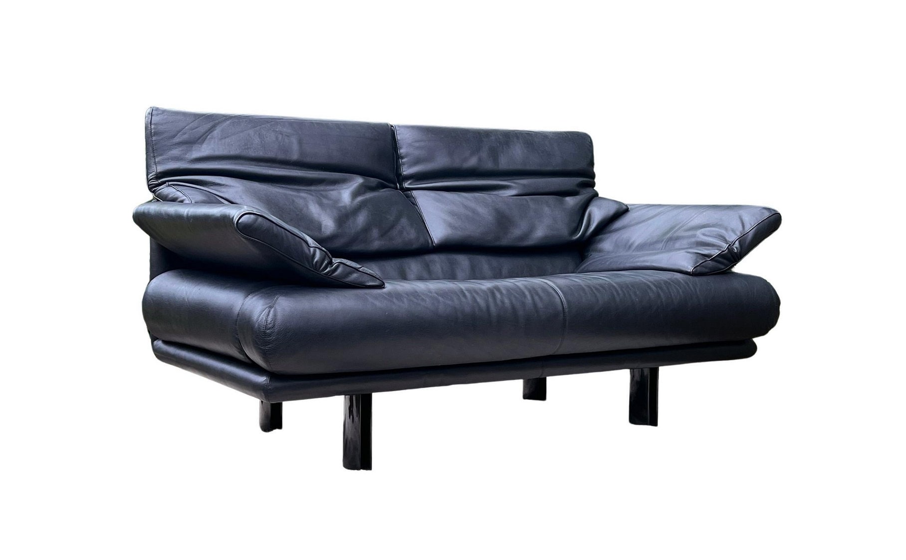 Paolo Piva Alanda Black Leather Convertible Sofa, B&b Italia