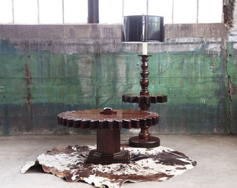 1970s Mid Century Modern Ethan Allen Cog Wheel Spinning Gear