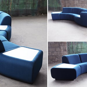 SOLDPOSTMODERN Stunning Modular Sculptural Nine pc curvlinear MCM Modernist Tappo sectional by John Mascheroni for Vecta, Italy, Steelcase image 6