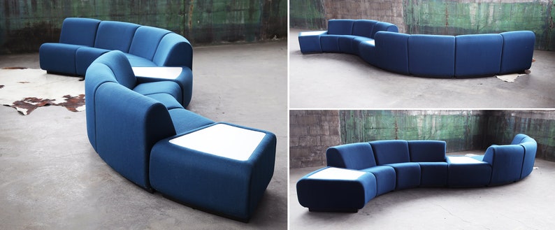 SOLDPOSTMODERN Stunning Modular Sculptural Nine pc curvlinear MCM Modernist Tappo sectional by John Mascheroni for Vecta, Italy, Steelcase image 6