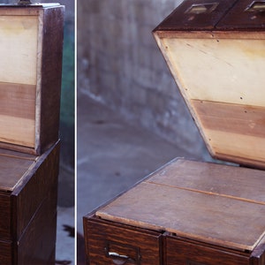 STUNNING 10 Drawer Tiger Oak Card Catalogue / Nicknack Drawers Cabinet Globe Wernicke Macey Mission Arts Crafts Stickley 1920s-MCM Vintage image 7