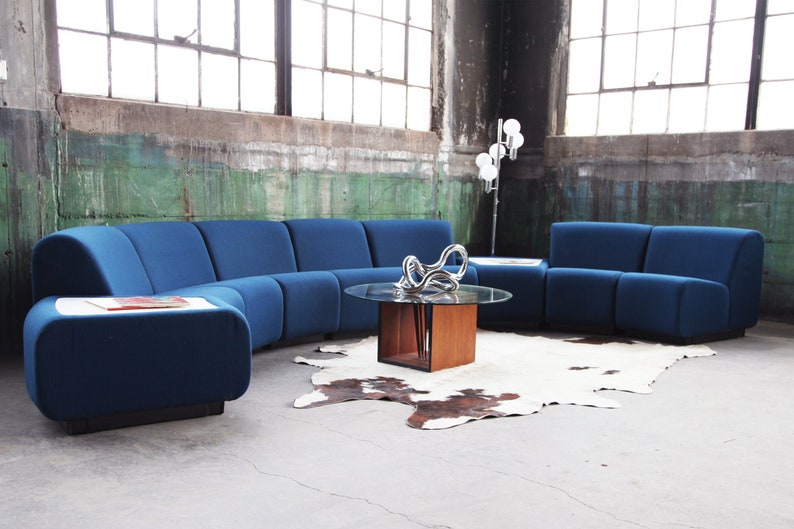 SOLDPOSTMODERN Stunning Modular Sculptural Nine pc curvlinear MCM Modernist Tappo sectional by John Mascheroni for Vecta, Italy, Steelcase image 1