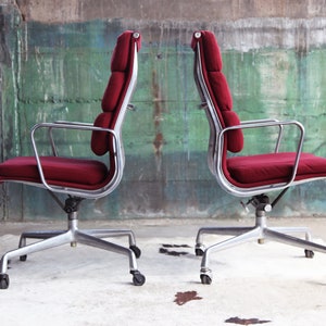 1980s Eames Herman Miller Aluminum Soft Pad Reclining Height Adjustable Executive Lounge Chairs Set of 5 image 10