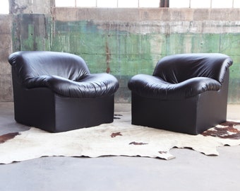 FAB 80's Post Modern Upholstered Sculptural Lounge Chair De Sede Style, Kagan, Springer Baughman  (Pair Avail, Sold Indiv.)