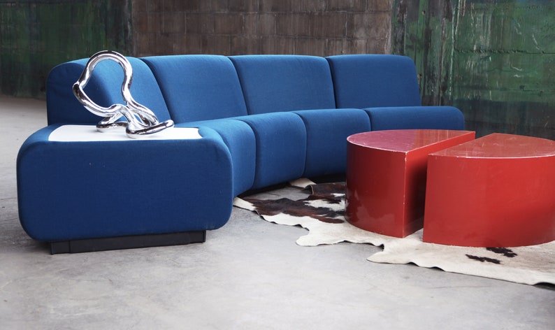 SOLDPOSTMODERN Stunning Modular Sculptural Nine pc curvlinear MCM Modernist Tappo sectional by John Mascheroni for Vecta, Italy, Steelcase image 8