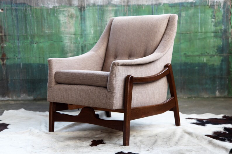 Rare Stunning Mid Century Modern Rocker Rocking Lounge Chair Vintage Walnut Mcm Danish Swedish Style Designer Classic Teak