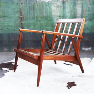 GORGEOUS 1960's Mid Century Danish Modern Sculptural Vintage Lounge Armchair Chair MCM Teak