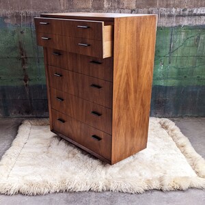 Mid Century Modern Brutalist Lane Furniture 1970s Tallboy Dresser Storage image 8