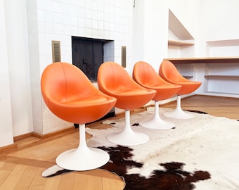 Vintage Eero Saarinen Knoll International Orange White Tulip