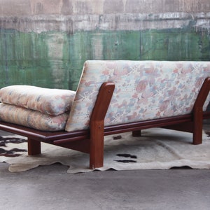 Mid Century Danish Modern Teak Long Gondola Sofa DENMARK Loveseat Adrian Pearsall style Scandinavian image 1