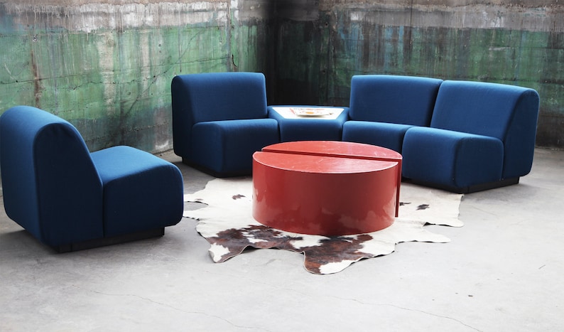 SOLDPOSTMODERN Stunning Modular Sculptural Nine pc curvlinear MCM Modernist Tappo sectional by John Mascheroni for Vecta, Italy, Steelcase image 9