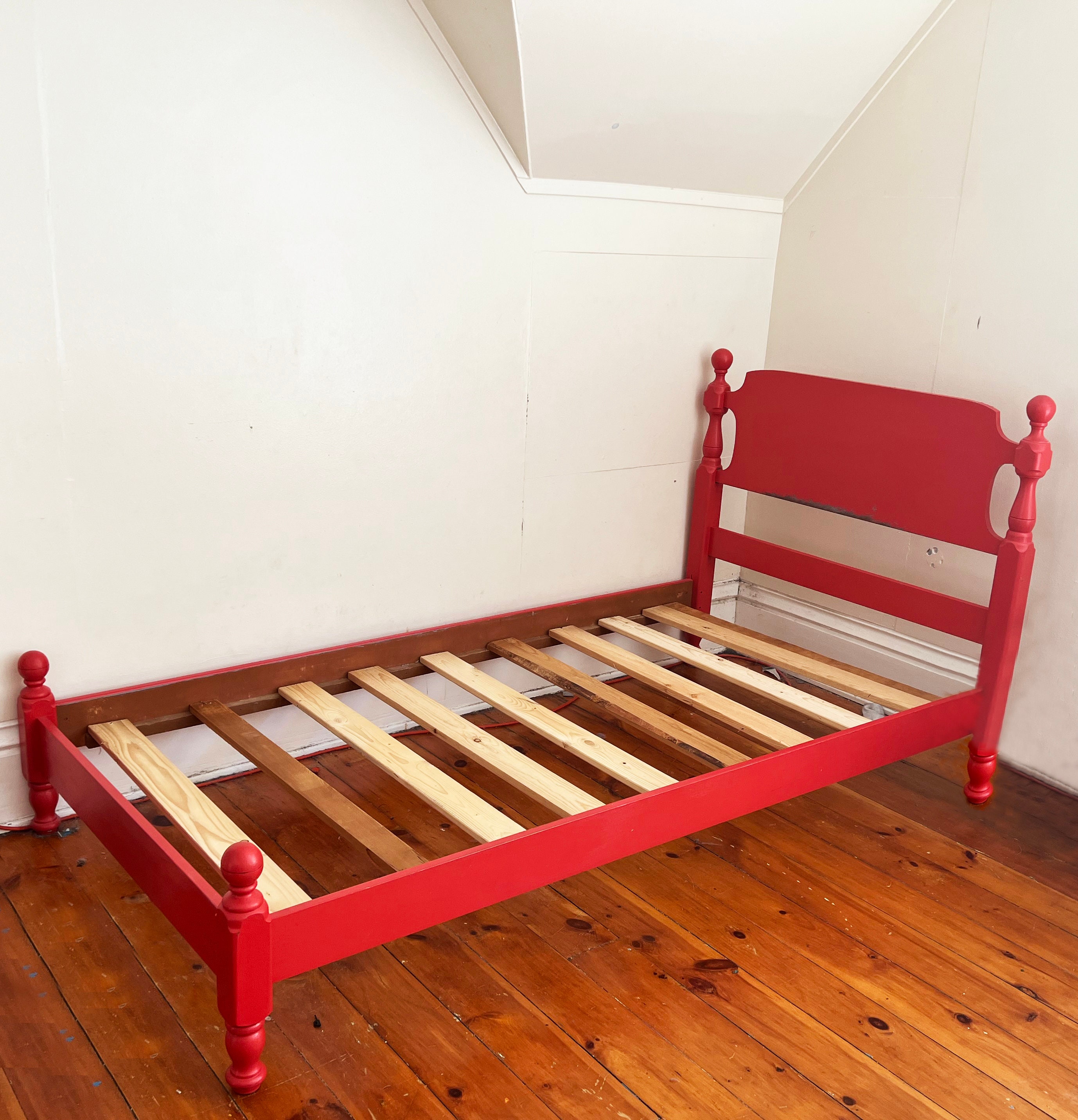 Red bed frame twin deals