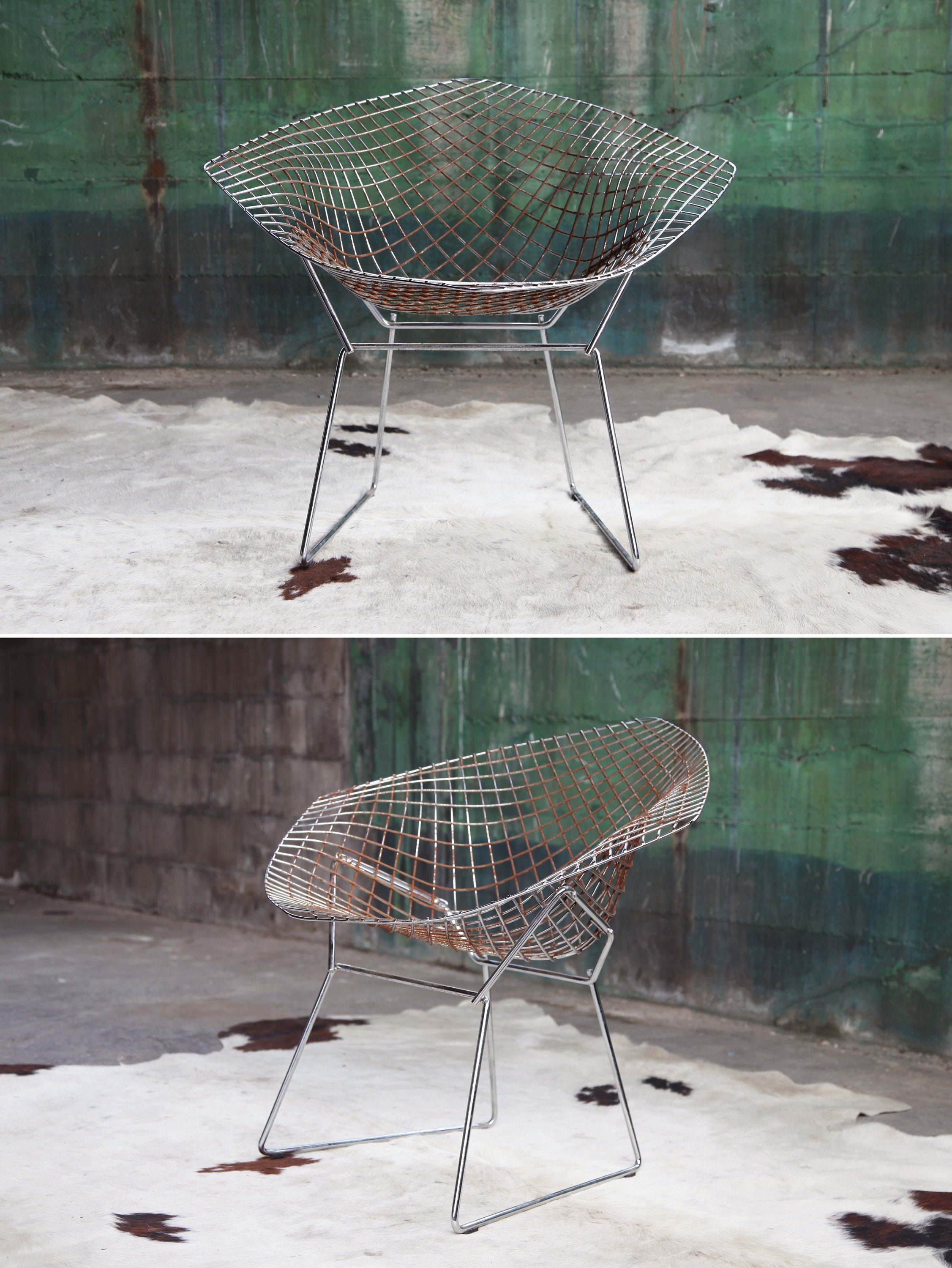 Vintage bertoia cheap diamond chair
