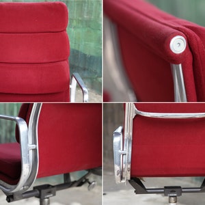 1980s Eames Herman Miller Aluminum Soft Pad Reclining Height Adjustable Executive Lounge Chairs Set of 5 image 7