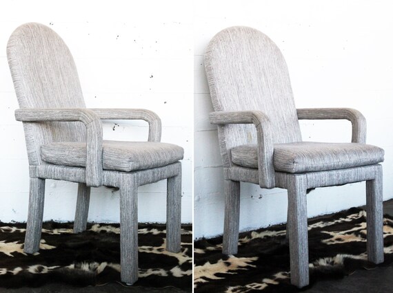 Perfect Grey Parsons Armchair After Milo Baughman Mid Century Perfect Grey Parsons Armchair After
