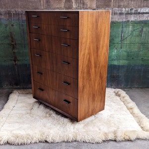 Mid Century Modern Brutalist Lane Furniture 1970s Tallboy Dresser Storage image 6