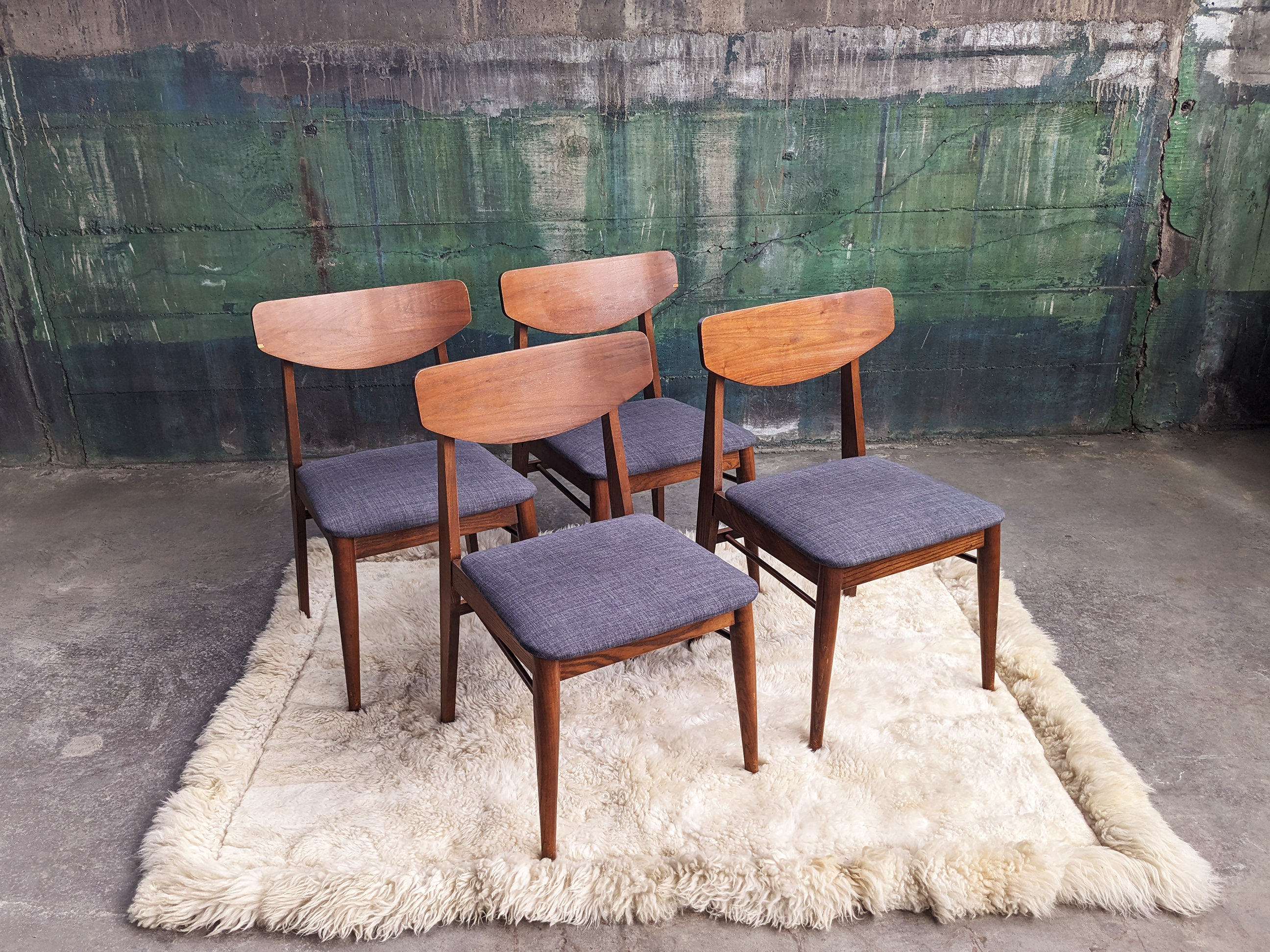 Set of Four 1960s High Quality Mid Century Walnut Dining Chairs for Stanley Furniture by Paul Browning Etsy Norway