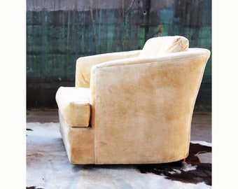 MCM Quality Mid Century Modern Milo Baughman Sculptural Barrell Tubb Lounge chair Casters Wheels Lenoir mcm Danish (One available)