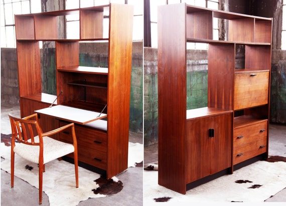 Gorgeous Mid Century Freestanding Rosewood Teak Wall Unit Room - Mid Century Modern Teak Wall Unit Gorgeous Mid Century Freestanding Rosewood Teak Wall Unit Room - Mid Century Modern Teak Wall Unit