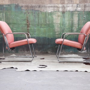RESERVED** Post Modern 1980s Chrome Lounge Chair (SET 4 avail., Sold Individually) Knoll Mid Century Modern Bauhaus Baughman Johnson MCM