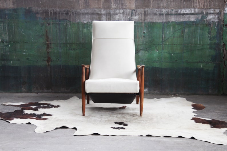 SOLDGORGEOUS Orig. Milo Baughman Recliner ONE left. Mid Century Danish Modern Lounge Chair by James Inc. Beautiful Oak Solid Wood image 6