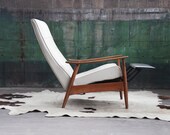SOLD GORGEOUS Orig. Milo Baughman Recliner (ONE left.) Mid Century Danish Modern Lounge Chair by James Inc. Beautiful Oak Solid Wood