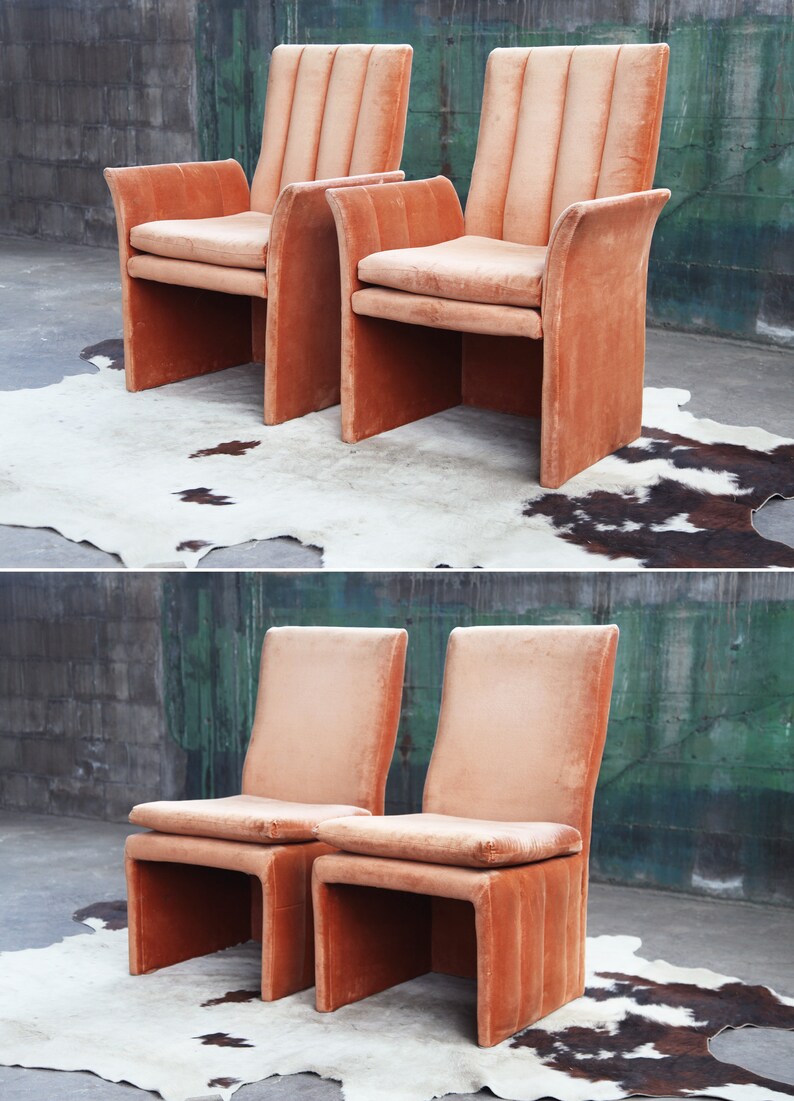 STUNNING SET of SIX 70's 80's Post Modern Channel Back - Etsy