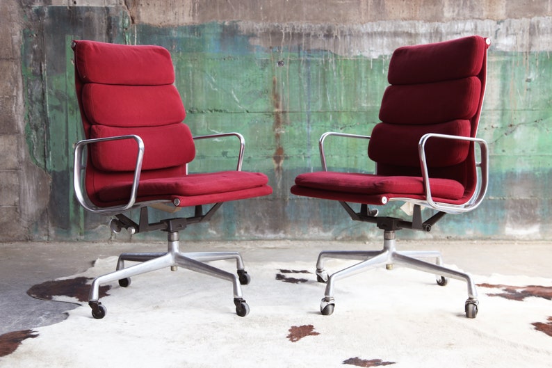 1980s Eames Herman Miller Aluminum Soft Pad Reclining Height Adjustable Executive Lounge Chairs Set of 5 image 6