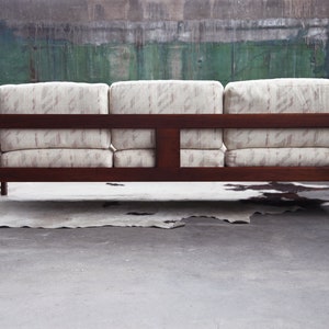 RARE Bastiano Sofa by Tobia Scarpa for Knoll in Rosewood with Knoll textiles upholstered cushions Fully customizable avail. MCM Postmodern image 2