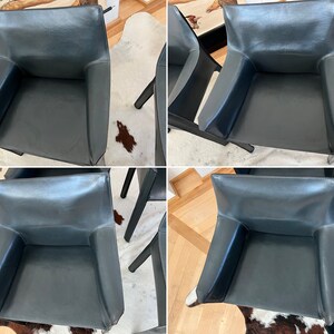 Set of 4 Original 1970s Cab 414 Armchairs by Mario Bellini for Cassina in RARE Dark Grey / Black LeatherComplete SET image 5