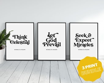 Algemene conferentie muurkunstbundel | Russell M Nelson-citaten | LDS-kunst | Algemene Conferentie | Bedieningsgeschenk | Uitreikblad ZHV