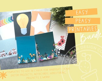 Easy Peasy Printables Bundle - Canva templates for Church & Home