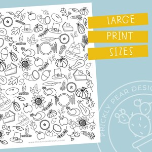 HUGE Thanksgiving Coloring Poster