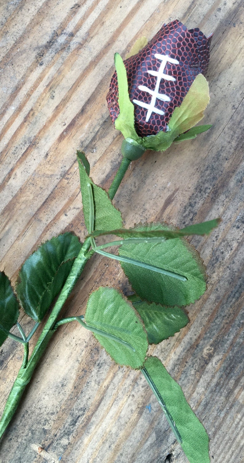 Football Long Stem Roses Football Flowers Made From Real Etsy