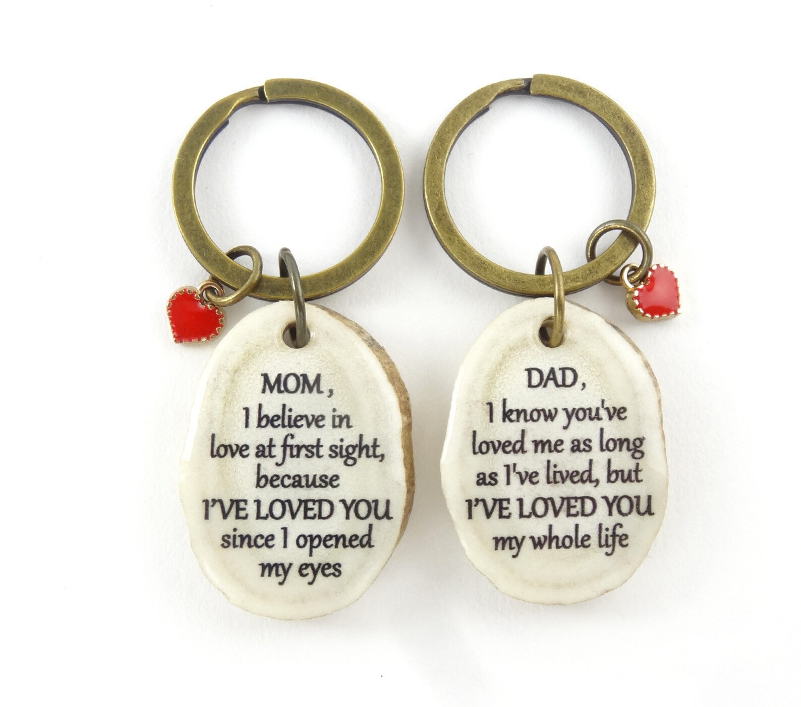 Mom Dad Keychain from Daughter son Mother and Father Gift Etsy