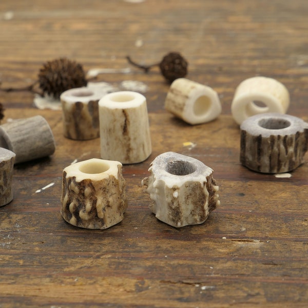 Antler Dreadlock Beads, Beard Dreads Accesories / 8-10mm hole (#2)